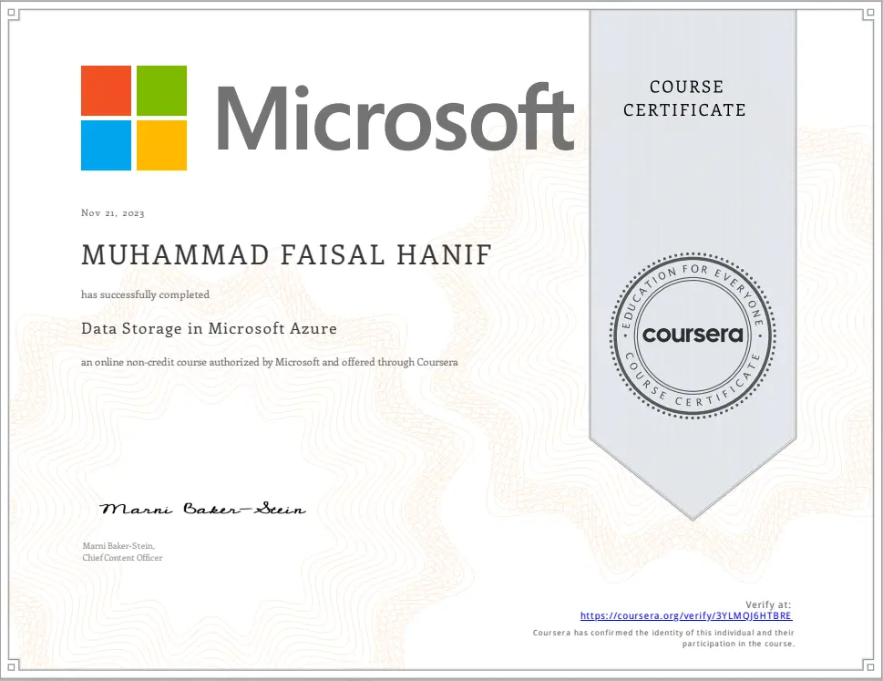 Cloud & Data Certificate